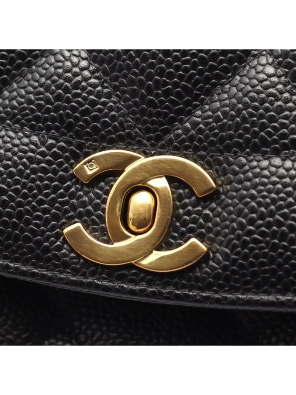 Chanel Shoulder Bag Quilted Diana Flap Black Caviar Leather Chain